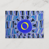 Carte De Visite MONOGRAMME ÉNERGIE SOLAIRE SUN bleu jaune noir (Dos)