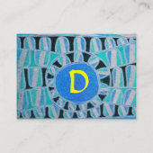 Carte De Visite MONOGRAMME ÉNERGIE SOLAIRE SUN bleu jaune noir (Dos)