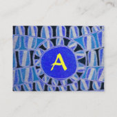 Carte De Visite MONOGRAMME ÉNERGIE SOLAIRE SUN bleu jaune noir (Dos)