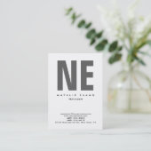 Carte De Visite Monogramme énorme simple et propre en blanc vertic (Debout devant)