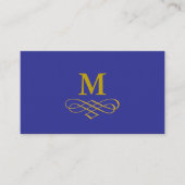 Carte De Visite Monogramme et calligraphie dorés élégants (Devant)