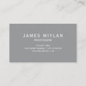 Carte De Visite Monogramme et nom gris foncé moderne (Dos)