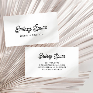 Carte De Visite Monogramme et nom personnalisés en noir moderne