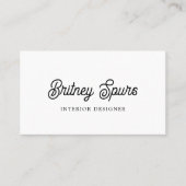 Carte De Visite Monogramme et nom personnalisés en noir moderne (Devant)