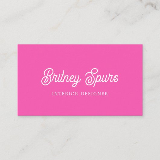 Carte De Visite Monogramme et nom personnalisés modernes Hot Pink (Devant)