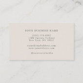 Carte De Visite Monogramme et nom professionnel simple classique (Dos)