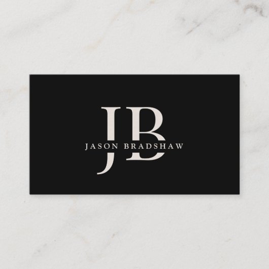 Carte De Visite Monogramme et nom professionnel simple classique (Devant)