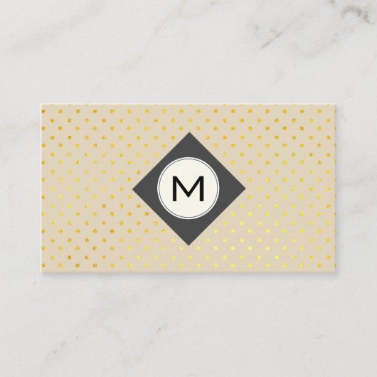 Carte De Visite Monogramme et Pois (Devant)