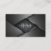 Carte De Visite Monogramme et polygone métallique gris charbon de  (Devant)