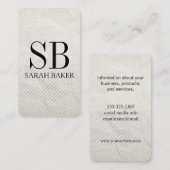 Carte De Visite Monogramme et rayures de texture contemporaine (Devant / Derrière)