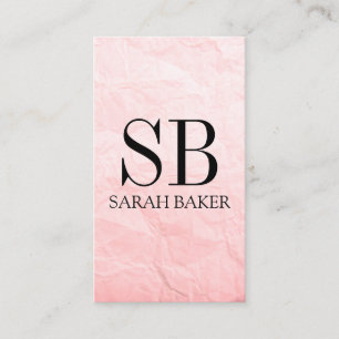 Carte De Visite Monogramme et rayures de texture contemporaine