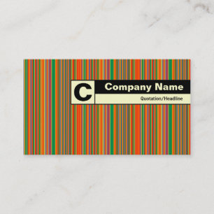 Carte De Visite Monogramme étiqueté Edge - Bandes colorées 01