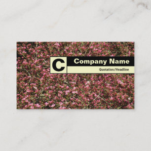 Carte De Visite Monogramme étiqueté Edge - Fleur de cerisier rose