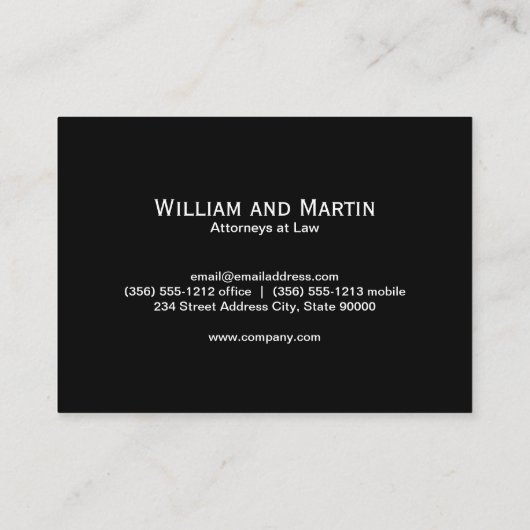 Carte De Visite Monogramme | Exécutif (Dos)