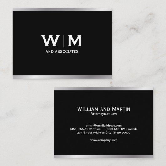 Carte De Visite Monogramme | Exécutif (Devant / Derrière)