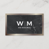 Carte De Visite Monogramme | Exécutif | Black Marble Lux (Devant)