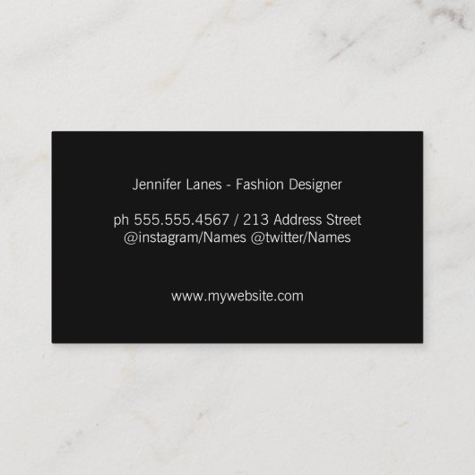 Carte De Visite Monogramme / Exécutif Expressif (Dos)