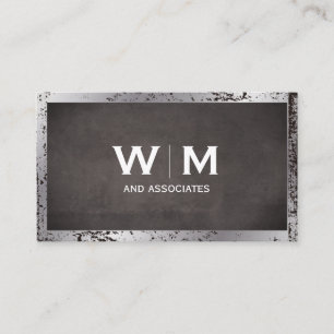 Carte De Visite Monogramme   Exécutif   Grunge Distressed Business