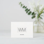 Carte De Visite Monogramme | Exécutif moderne (Debout devant)