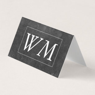 Carte De Visite Monogramme   Exécutif moderne (Ardoise)