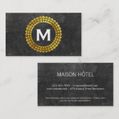 Carte De Visite Monogramme | Expansion d'élément (or) (Devant / Derrière)