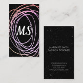 Carte De Visite Monogramme / Expressif (coloré) (Devant / Derrière)