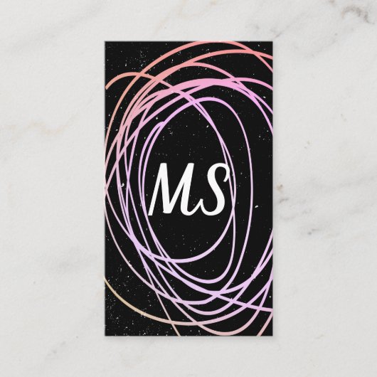 Carte De Visite Monogramme / Expressif (coloré) (Devant)