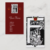 CARTE DE VISITE MONOGRAMME F, RUBY (Devant / Derrière)