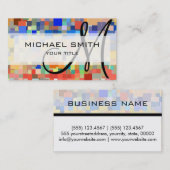 Carte De Visite Monogramme fait sur commande #2 de mosaïque (Devant / Derrière)