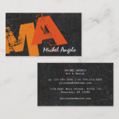 Carte De Visite Monogramme fait sur commande artistique audacieux (Devant / Derrière)