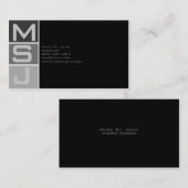 Carte De Visite Monogramme fait sur commande de bloc (Devant / Derrière)