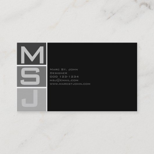 Carte De Visite Monogramme fait sur commande de bloc (Devant)