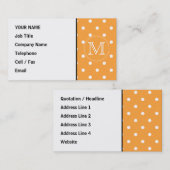 Carte De Visite Monogramme fait sur commande. Point de polka (Devant / Derrière)