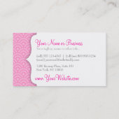 Carte De Visite Monogramme fait sur commande (rose) de Seigaiha (Dos)