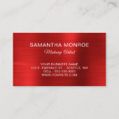 Carte De Visite Monogramme fantaisie en feuille métallique rouge (Dos)