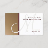 Carte De Visite Monogramme Faux Copper (Dos)