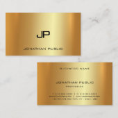 Carte De Visite Monogramme Faux Gold Modern Luxueux Modèle (Devant / Derrière)