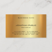 Carte De Visite Monogramme Faux Gold Modern Luxueux Modèle (Dos)