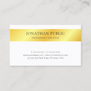 Carte De Visite Monogramme Faux Or Métallic Look Moderne Élégant