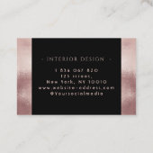 Carte De Visite Monogramme Faux Rose Gold Minimaliste (Dos)