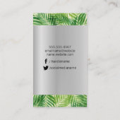 Carte De Visite Monogramme / Feuille de palme / Arrière - plan mét (Dos)