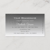 Carte De Visite Monogramme feuille de palme gris argenté simplemen (Dos)