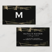 Carte De Visite Monogramme | Feuilles tropicaux (Devant / Derrière)