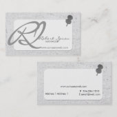 Carte De Visite Monogramme flamboyant avec lin et purée (Devant / Derrière)