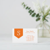 Carte de visite Monogramme Flèche, Orange (Debout devant)