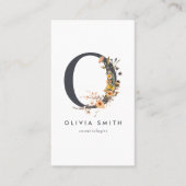 Carte De Visite Monogramme fleur sauvage O (Devant)