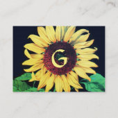 CARTE DE VISITE MONOGRAMME FLEURALE RUSTIQUE TOURNESOL (Dos)