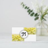 Carte De Visite Monogramme fleuriste jaune carreaux à deux tons (Debout devant)