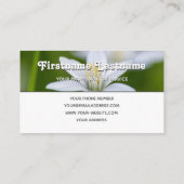 Carte De Visite Monogramme fleurs blanches fleuriste élégant trian (Dos)