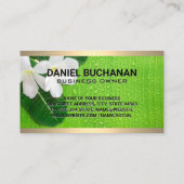 Carte De Visite Monogramme | Fleurs Feuilles (Dos)